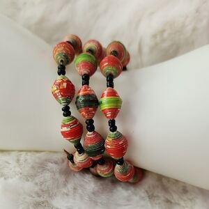 Handmade Paper Bead Bracelet West Africa
